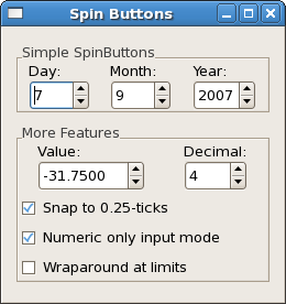 Spin button example