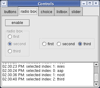 Controls sample on Red Hat Linux (Fedora)