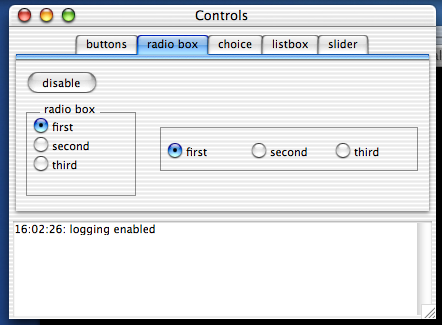 Controls sample on MacOS X (jaguar)